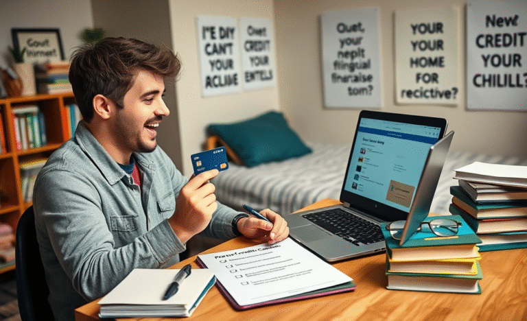 A student exploring options for credit cards to build financial responsibility.