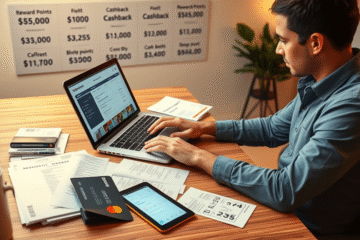 Person using a credit card to pay bills online