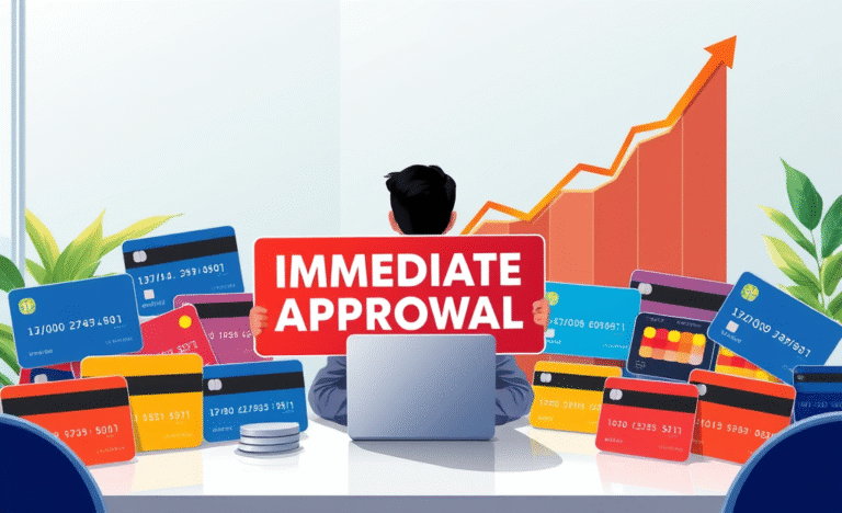 Image showcasing ideal credit cards for those with bad credit and immediate approval options.