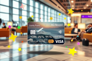 Image of a credit card with travel rewards and benefits.