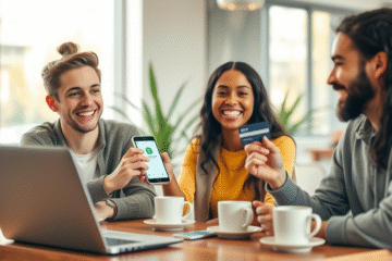 An illustration of a credit card with fast approval options.