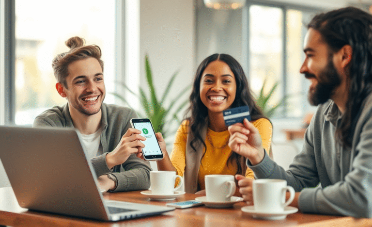 An illustration of a credit card with fast approval options.