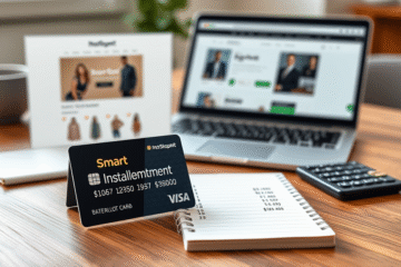 Image illustrating the concept of smart installments using a credit card for larger purchases.
