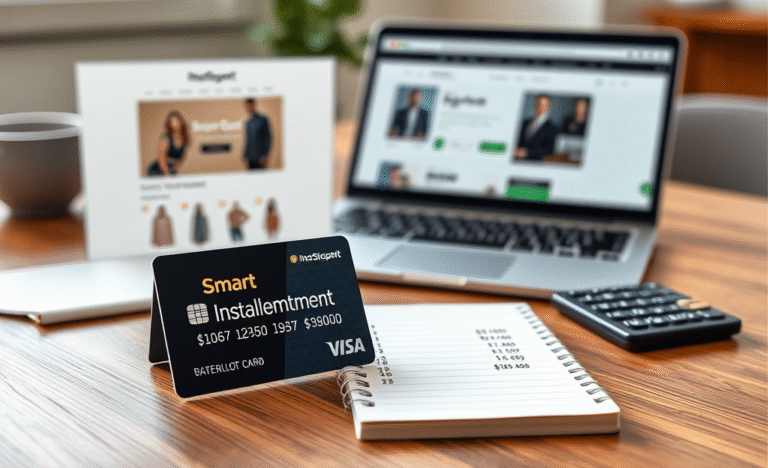 Image illustrating the concept of smart installments using a credit card for larger purchases.