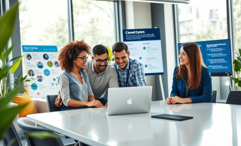 A professional setting showcasing employees at BNZ Bank engaged in customer service and collaboration.