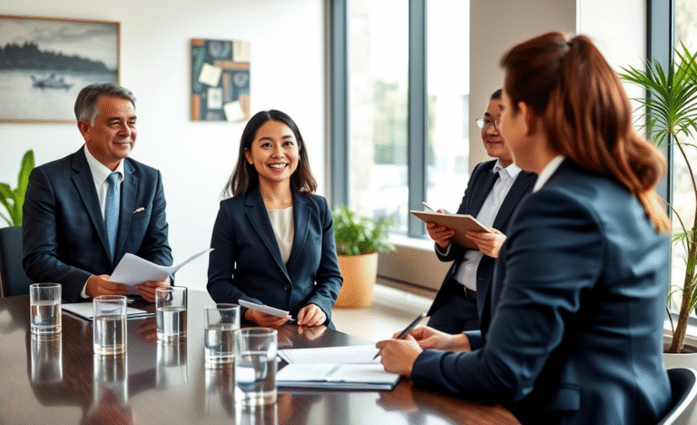 A confident candidate standing out during an interview process.