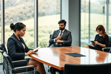 A person preparing for an interview, focused and confident.