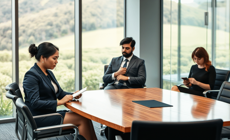A person preparing for an interview, focused and confident.