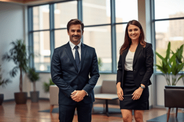 A professional outfit laid out for job interviews featuring a suit, blouse, and shoes.
